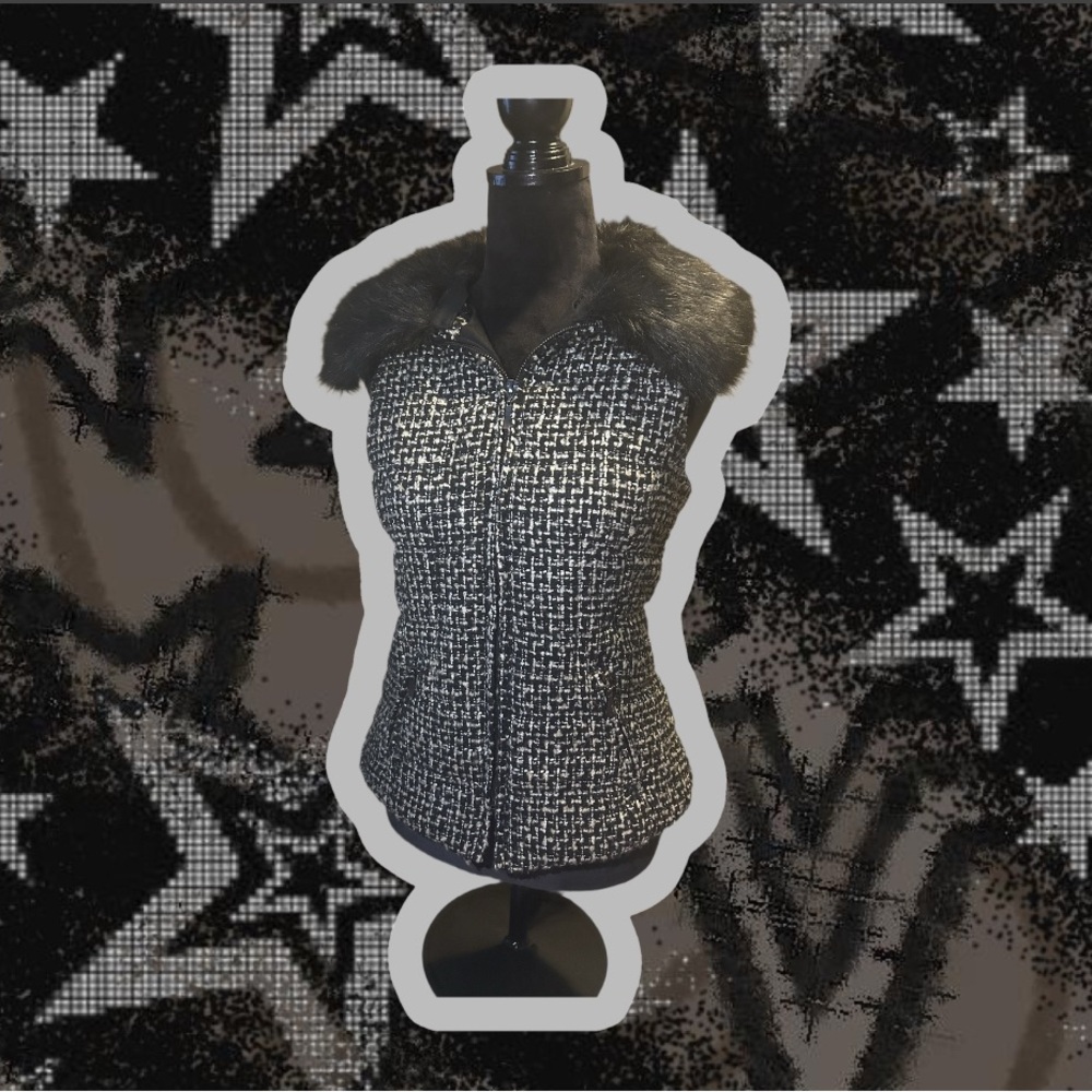 Vintage White House Black Market Black Vest